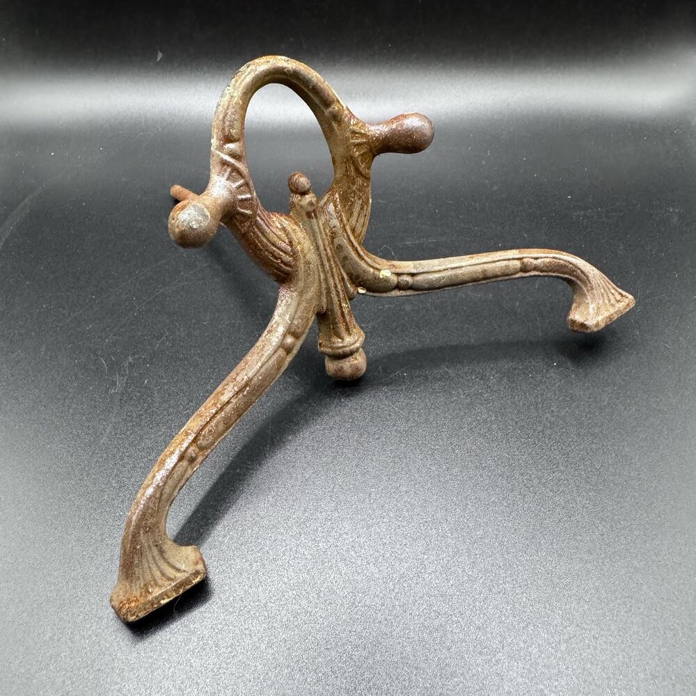 Old Ornate Cast Iron Coat Hook ? part from Hall Tree Possibly ??